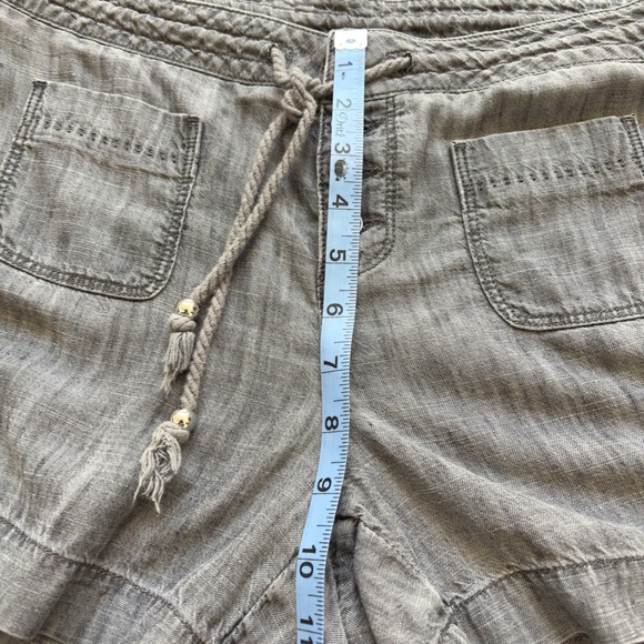 Level 99 Anthropologie Shorts Gray Linen Button‎ Front Pockets Women's Size 26 - Picture 9 of 10